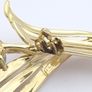 Signed Majorica Gold Plated Sterling Silver Faux Pearl Brooch Image 5