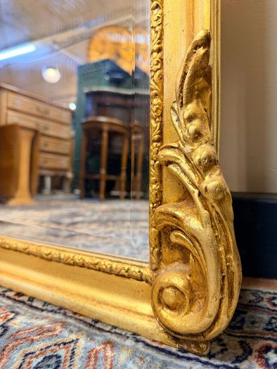 Pair of French Giltwood & Plaster Louis XVI Style Figural Beveled Mirrors