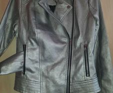 ladles / teen Lee Cooper silver metallic biker jacket