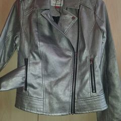 ladles / teen Lee Cooper silver metallic biker jacket