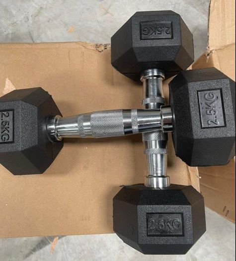 Brand New Hex Rubber Dumbbells