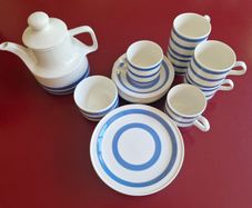 Vintage Blue & White Carrigaline Pottery Set