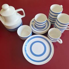 Vintage Blue & White Carrigaline Pottery Set