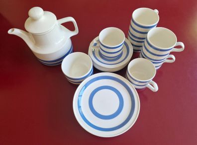 Vintage Blue & White Carrigaline Pottery Set
