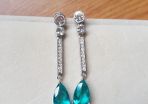 Silver with Crystal drop earring