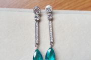 Silver with Crystal drop earring