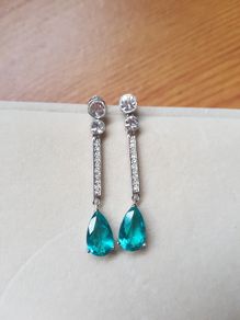 Silver with Crystal drop earring