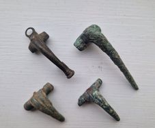 4x Roman Fibula Assortment. UK detecting finds.