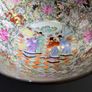 Large Chinese Cantonese Famille Rose Bowl - Court Scene, Butterflies & Peonies Image 5