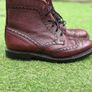 Solovair Wingtip Brogue Boots - Oxblood Grain Leather - Made in England Image 4