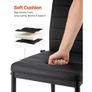 Modern Dining Room Accent Chairs Set of 6, Upholstered Leather Side Chair for Dining Tables, Space-Saving Kitchen Table Chair with Thick Cushions and Metal Legs, Black Image 3