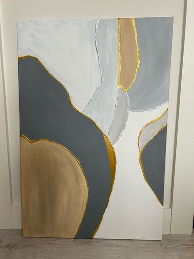 Large grey abstract painting
