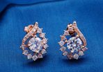 Rose Gold Plated Clear CZ Earrings