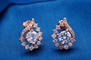 Rose Gold Plated Clear CZ Earrings