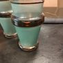 4 Mid Century Green Turquoise and Gold Glasses Image 6