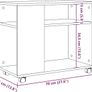 Mobile Storage Side Table with Wheels Image 3