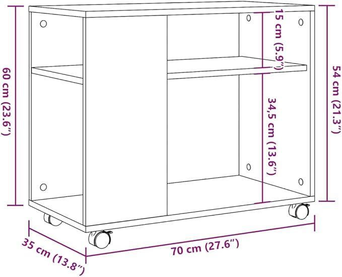 Side Table Cabinet Rolling Wheels