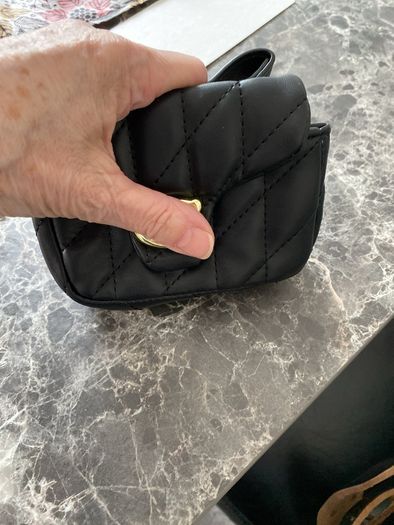 Cute Small Quilted black cross over bag
