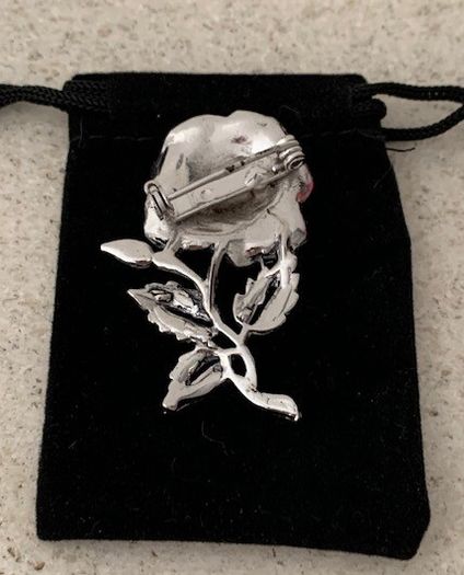 Mid-Century Marcasite Rose Brooch
