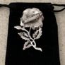 Mid-Century Marcasite Rose Brooch Image 2