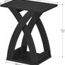 Narrow Side Table, Modern Slim Sofa Table with Open Storage, X-Design Narrow Bedside Table Nightstand for Living Room and Bedroom, Black Image 6