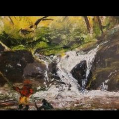 oil on board painting
