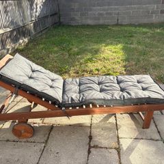 Jysk wooden sun lounger and cushion
