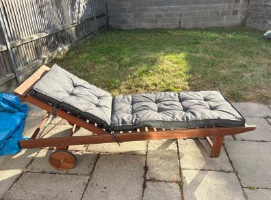 Jysk wooden sun lounger and cushion
