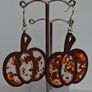 Fall Glitter Resin & Wood Pumpkin Earrings Image 7