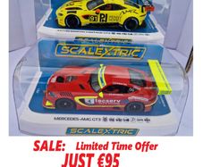 Scalextric Track Car Twin Pack Mercedes vs Aston martin Slot Cars  C4332 + C4446 GT )