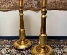 FLASH SALE ! WAS 350 NOW 250 !  A Pair Of Decorative Wood Gilded Columns , Pedestals