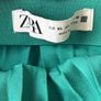 Zara Satin Emerald Green Pleated Midi Skirt Image 4