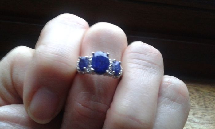 Stunning Sapphire & Diamond Engagement Anniversary Graduation Ring.