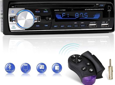 Bluetooth Hands-Free, CENXINY 1 DIN Car Stereos with USB and CAR MP3 Player, 4x65W FM Radio, Support IOS and Android Phone (No CD player)