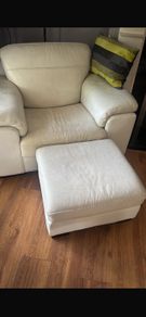 cream chair and footstool