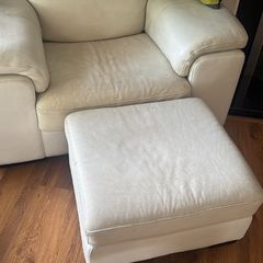 cream chair and footstool