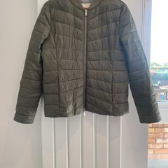 OUI padded jacket in dark olive green (10-12)