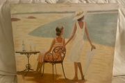 Beach Scene Canvas Wall Art (555mm x 455mm)