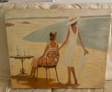 Beach Scene Canvas Wall Art (555mm x 455mm)