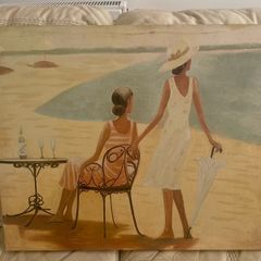 Beach Scene Canvas Wall Art (555mm x 455mm)