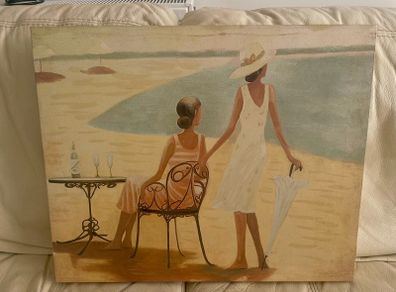 Beach Scene Canvas Wall Art (555mm x 455mm)