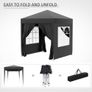 2x2m Popup Gazebo Party Tent Pavilion Black with 4 Sides Image 8