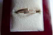 Authentic PANDORA 14k Rose gold plated Sparkling Overlapping Ring size I