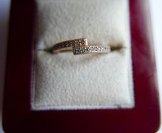 Authentic PANDORA 14k Rose gold plated Sparkling Overlapping Ring size I