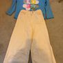 Billieblush cream denim jeans and blue top Image 3
