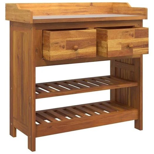 Garden Cabinet Natural 78 x 36.5 x 78cm Solid Acacia Wood