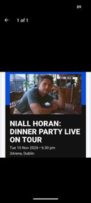 Niall Horan 3 Arena Standing 2 Tickets