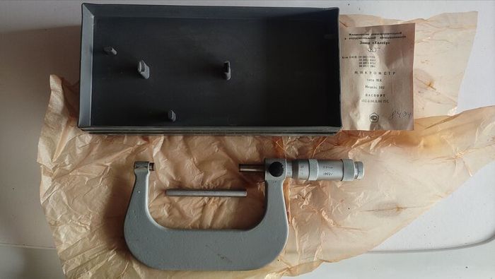 IN STOCK. Vintage USSR Micrometer MK 75-100mm (0.01mm) GOST 6507-78 (1982) - New Old Stock (NOS)