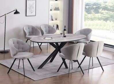 180 Cm Oval Dining Set - 7PC
