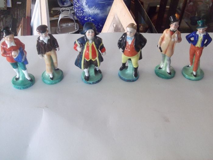 six vintage ceramic figures from charles dicken
